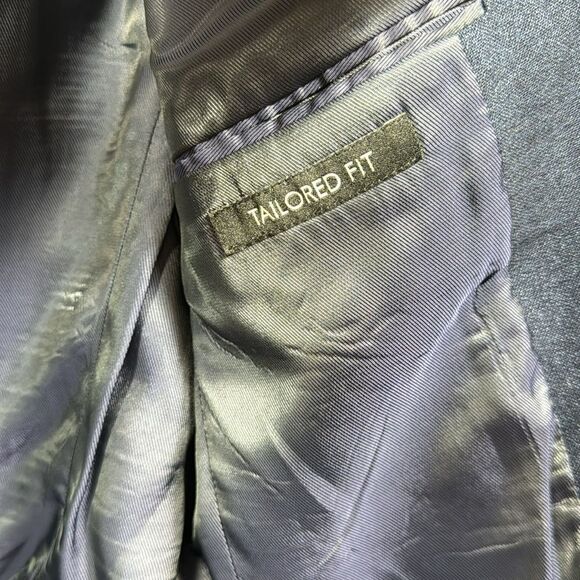 Jos A Bank Mens Linen Wool Blend Tailored Fit Navy Blue Casual Blazer Jacket - Picture 12 of 16